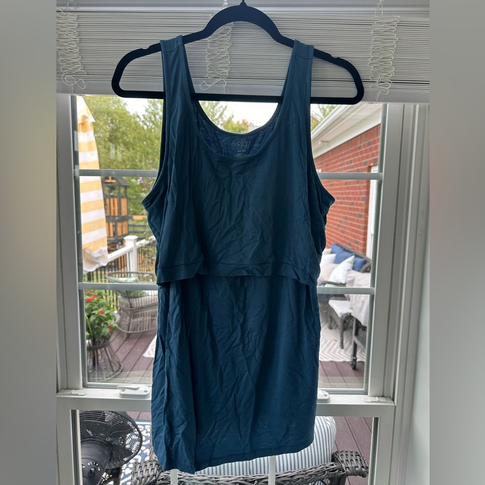 Aglow XXL maternity nursing blue tank